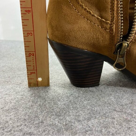 Sam Edelman Brown Suede Fringe-Trimmed Ankle Boot Bootie Women’s Size 7M - Picture 15 of 15